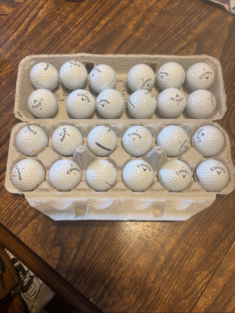 Callaway White Golf Balls with Small Yellow and Black Logos - 24 Pack